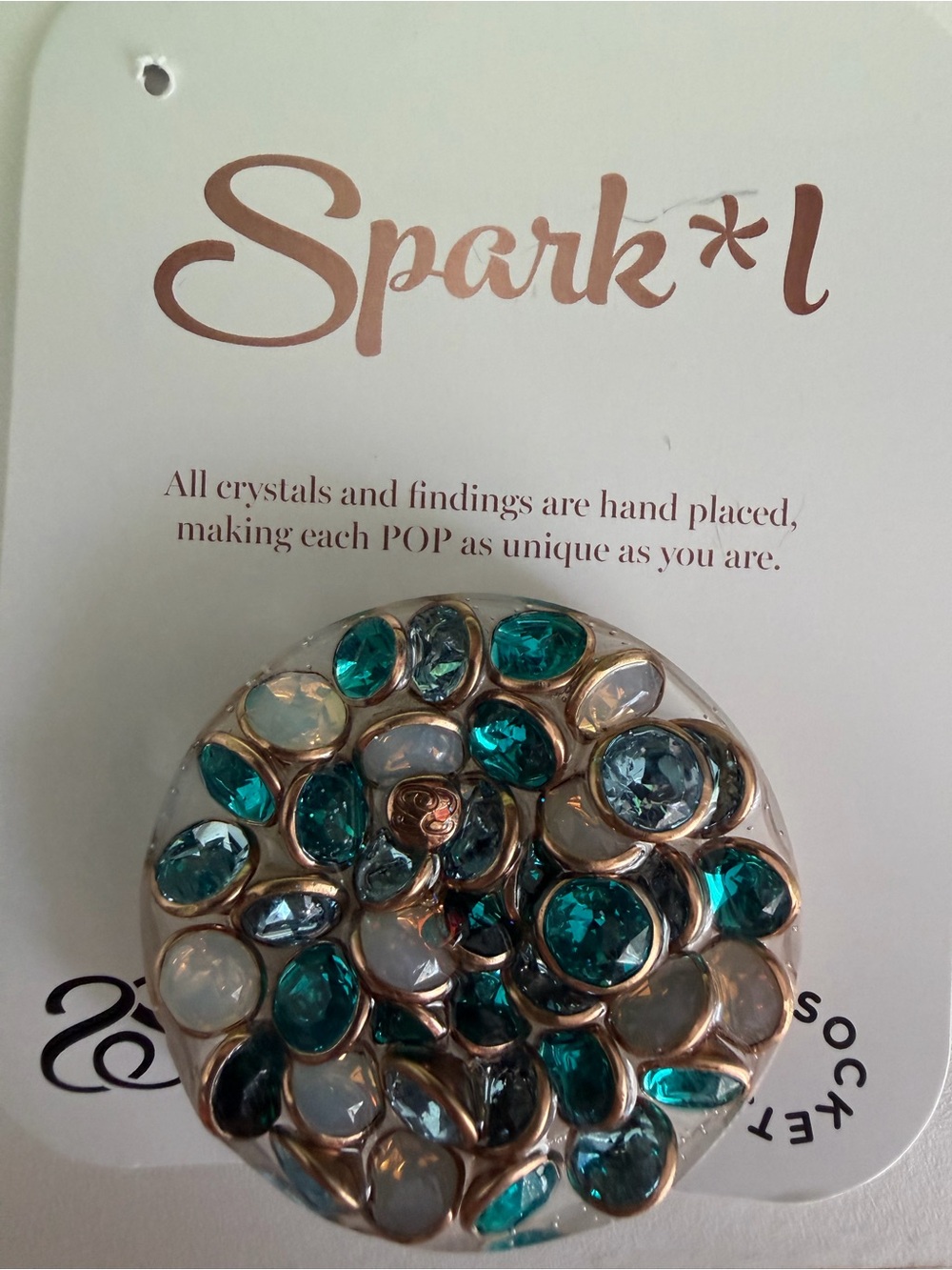 Upcycled Swarovski Crystal PopSocket Grip made by Spark*l